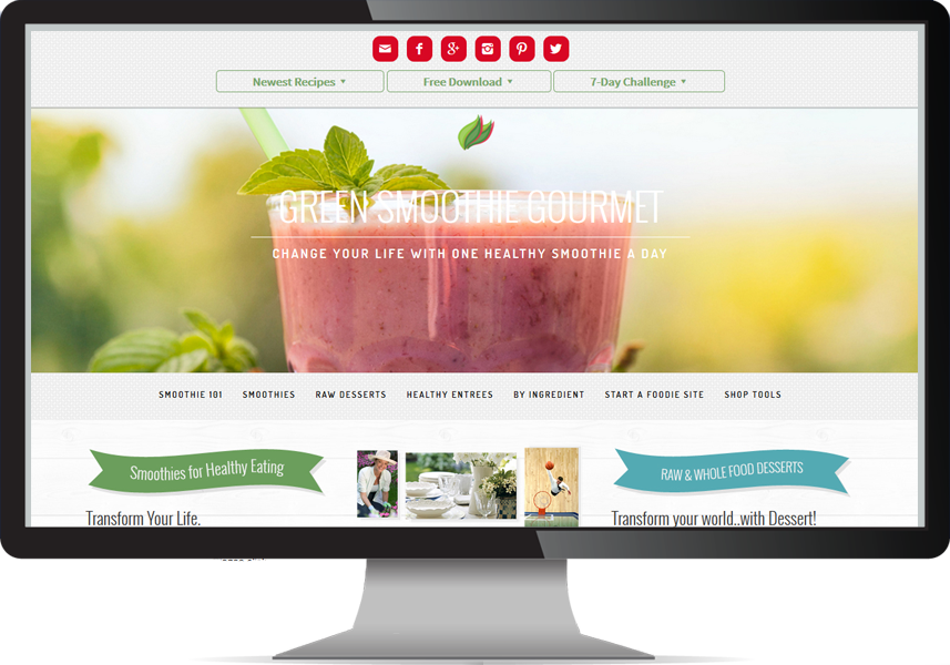 Site Launch: Green Smoothie Gourmet - Food Blog Web Design